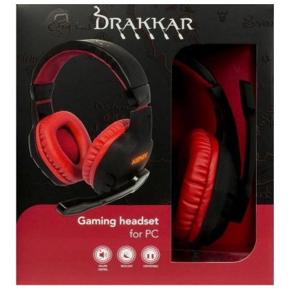 Konix Drakkar Headset Hoofdband Zwart, Rood 
